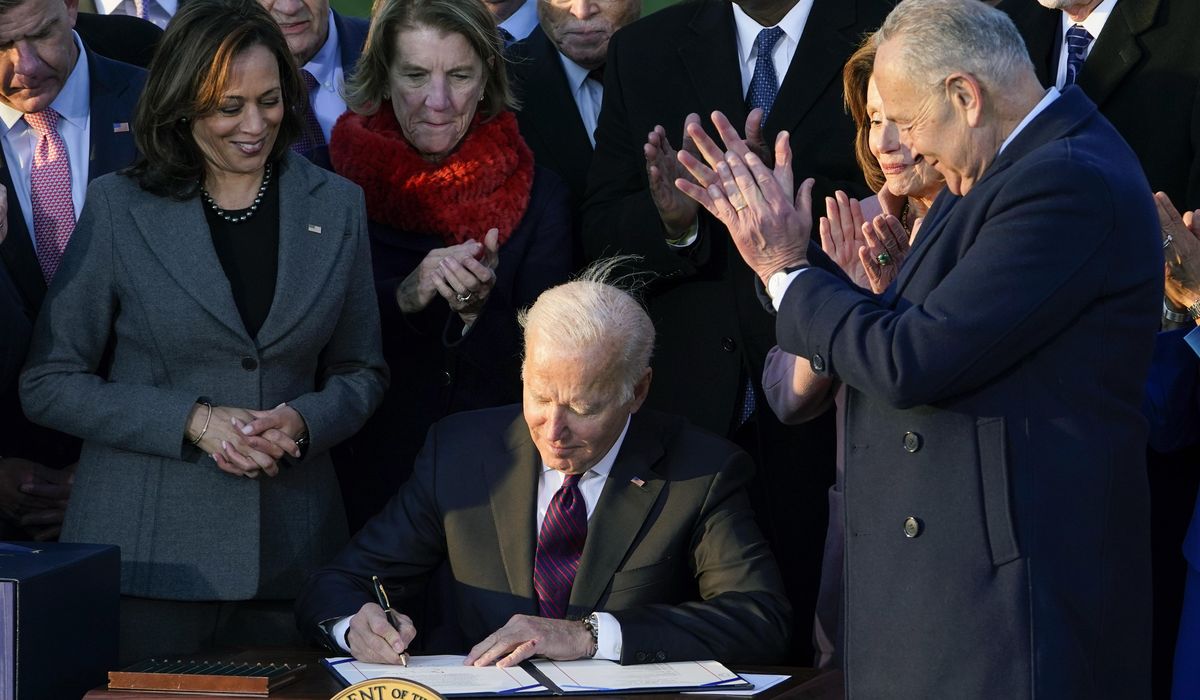 White House skips introduction of ‘key partner’ Kamala Harris at bill signing